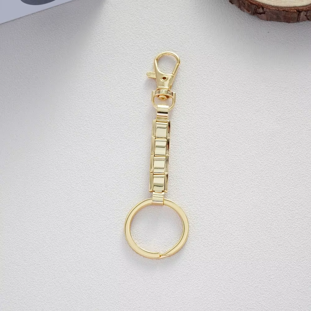 Nouveau porte-clés italien couleur argent en acier inoxydable