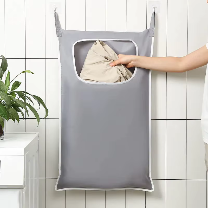 Panier à linge mural, organisateur de rangement suspendu à la porte pour vêtements sales, serviettes, gain de place à la maison
