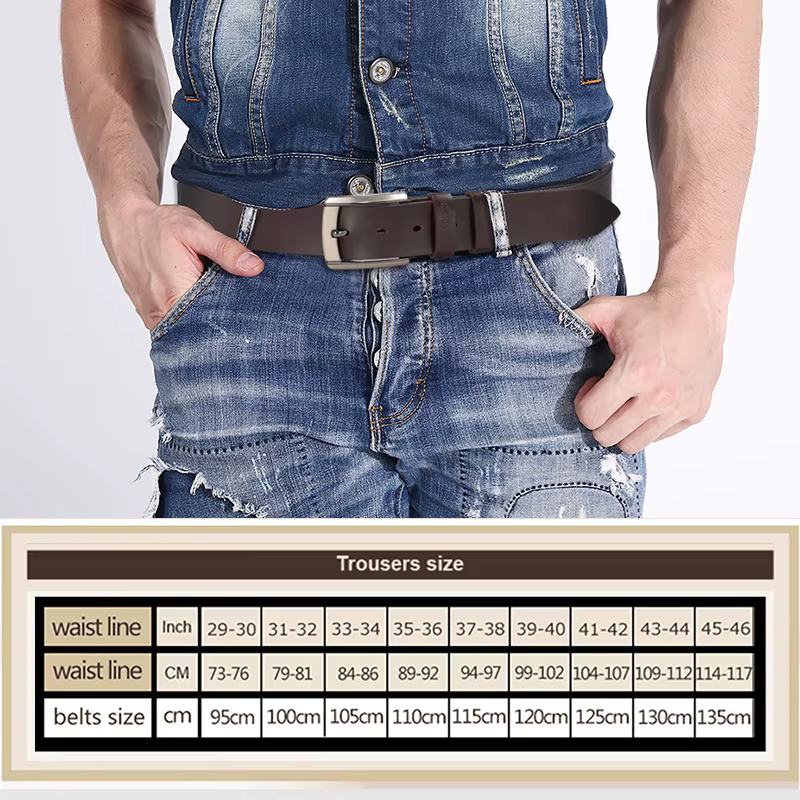 Ceinture en cuir véritable pour hommes