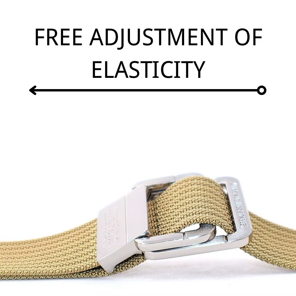 Ceinture en toile à double anneau en métal unisexe