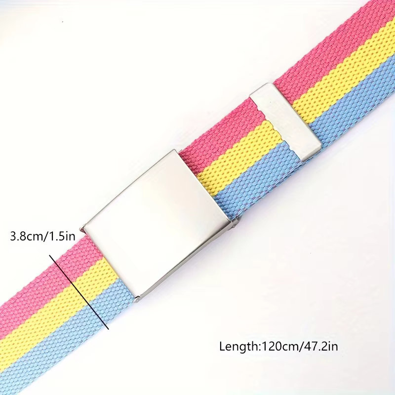 Ceinture en toile Rainbow Pride avec boucle carrée – Polyvalente et élégante pour les jeans
