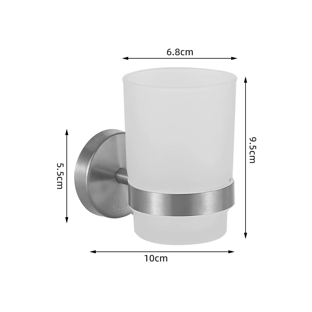Salle de bain moderne mural porte-brosse à dents verre tasse gobelet cadre salle de bain rangement organisateur brosse à dents tasse outils salle de bain