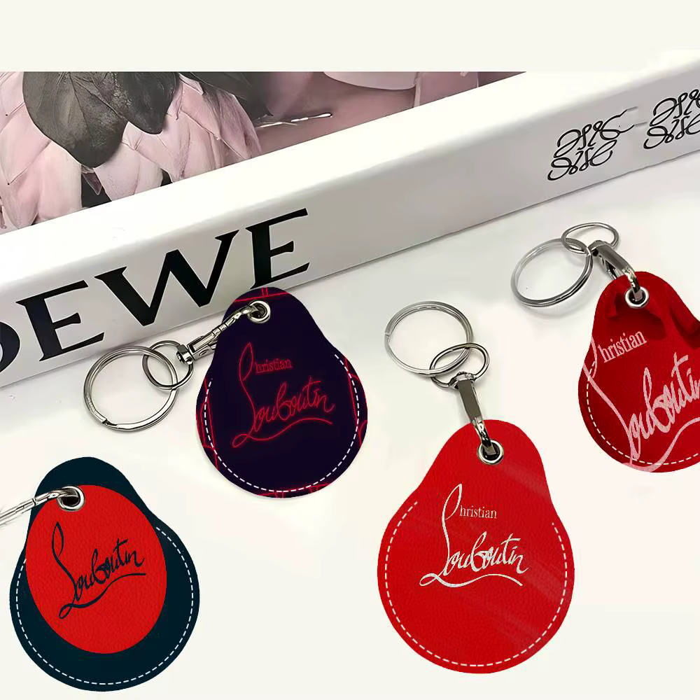 Porte-clés de luxe en cuir avec logo Christian Louboutin