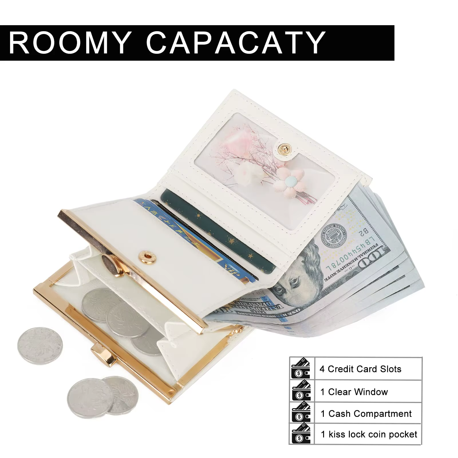 Portefeuille pour femme - Porte-cartes en PU de haute qualité
