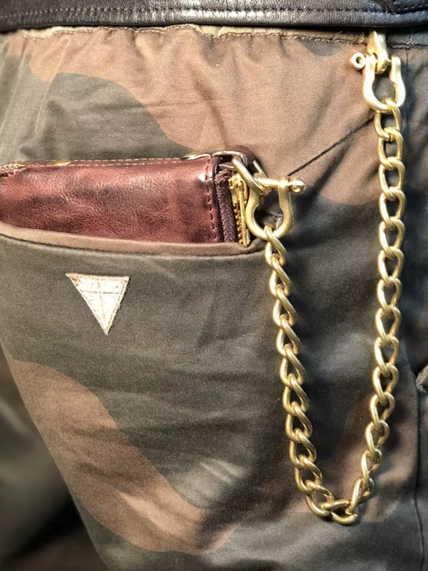 Portefeuille à chaîne en cuir de vache pour hommes