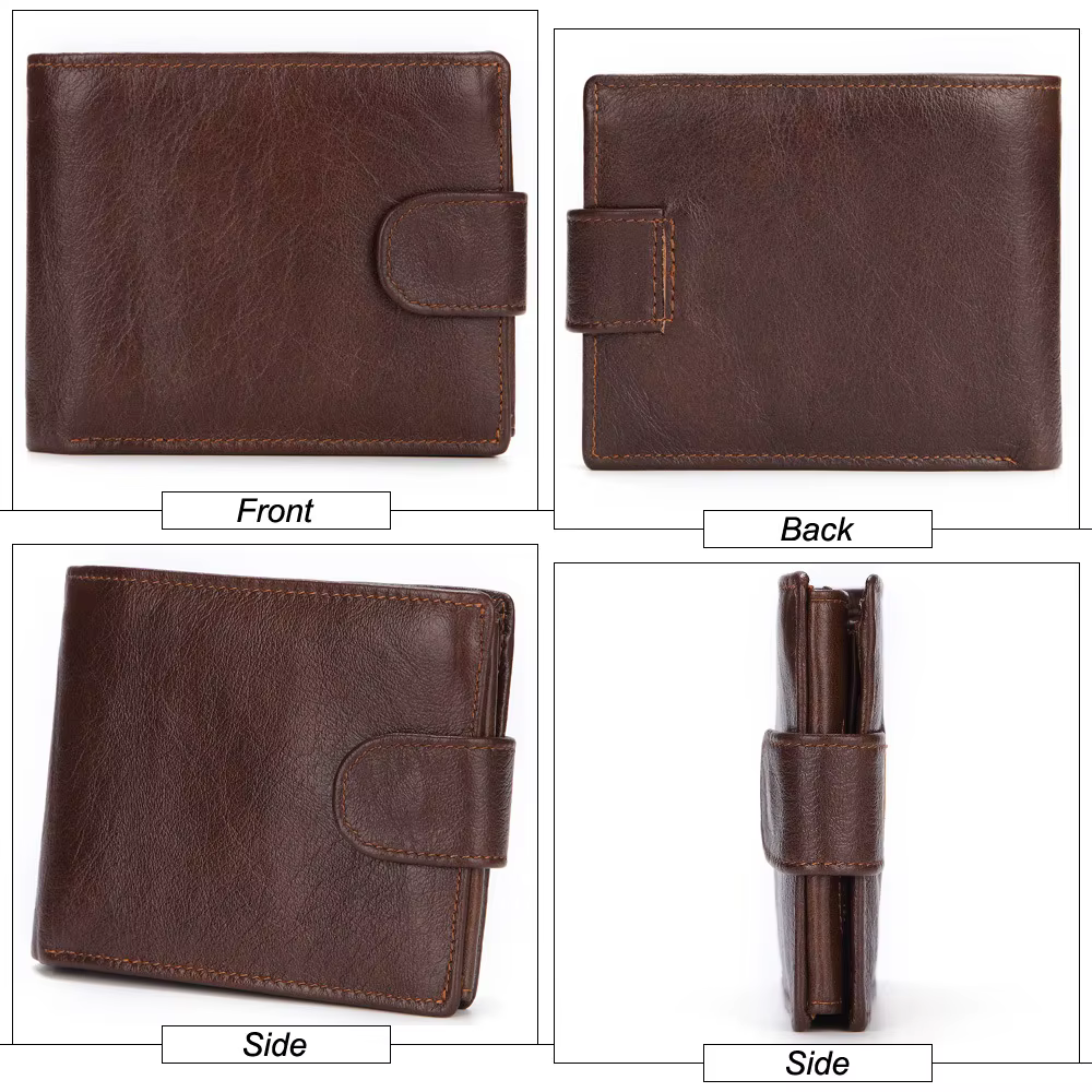 Portefeuille en cuir véritable pour homme