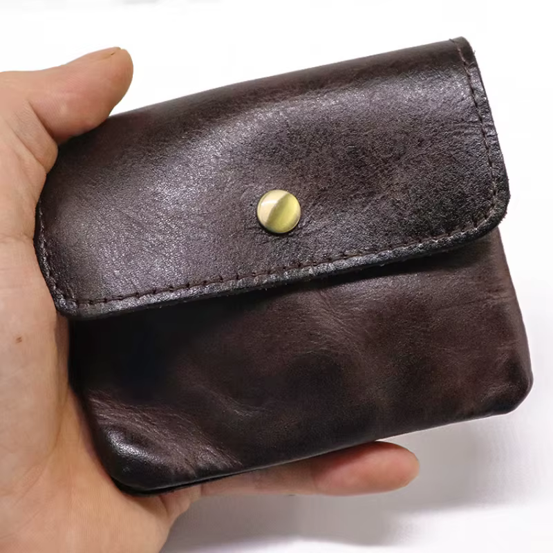 Portefeuille en cuir véritable fait à la main pour hommes et femmes