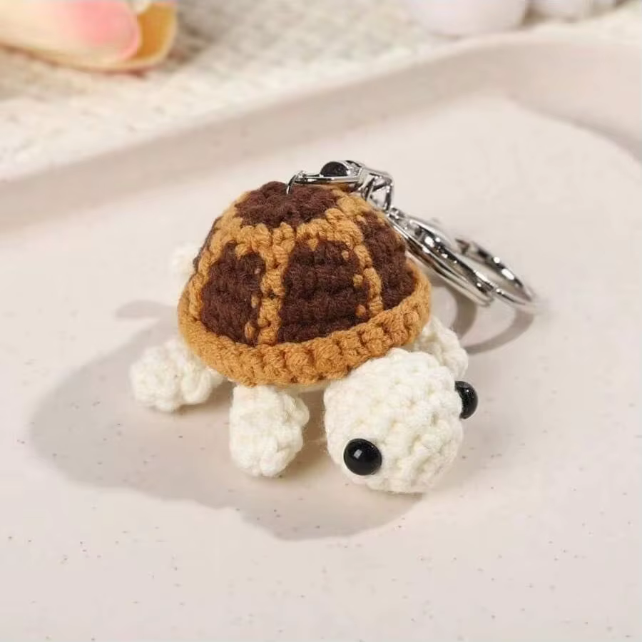 Porte-clés tortue en crochet fait main