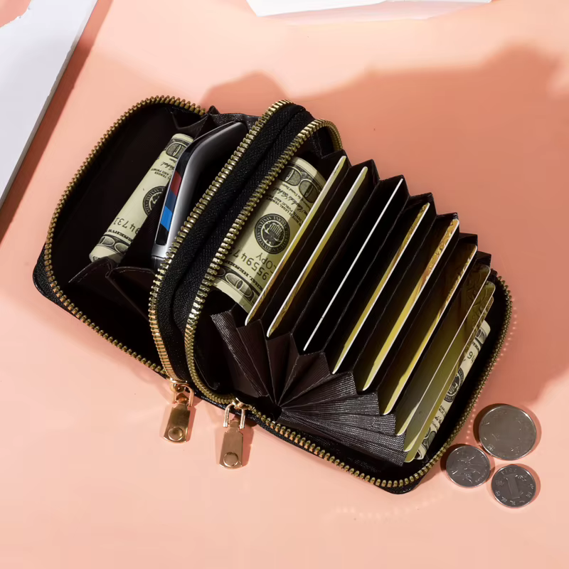 Porte-monnaie court zippé pour femme