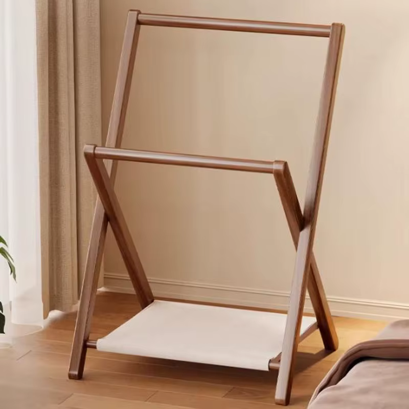 Porte-manteaux sur pied en bois ouvert, minimaliste et moderne, gain de place, pour chambre, dressing, salon et mobilier de soirée