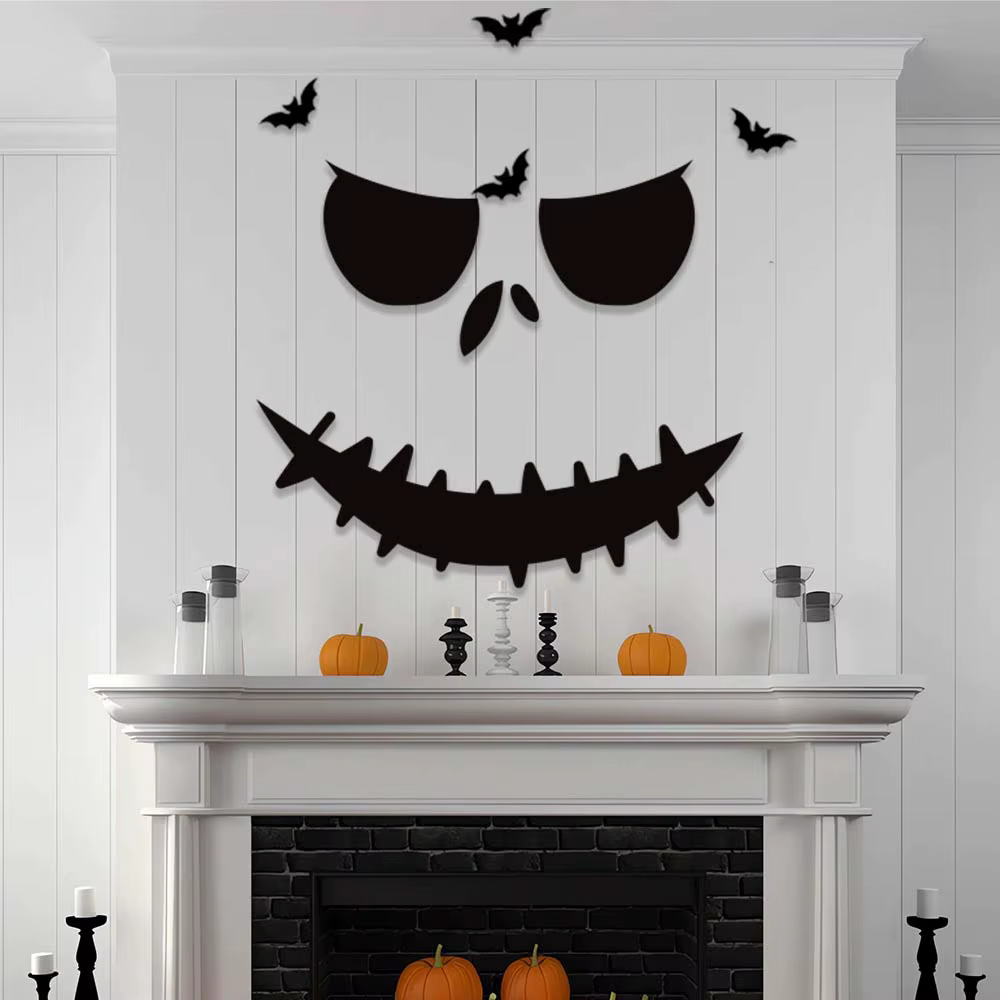 Autocollants de décoration d'Halloween pour portes et fenêtres, pour fête à domicile, murs, vitres, maison hantée, décoration d'horreur