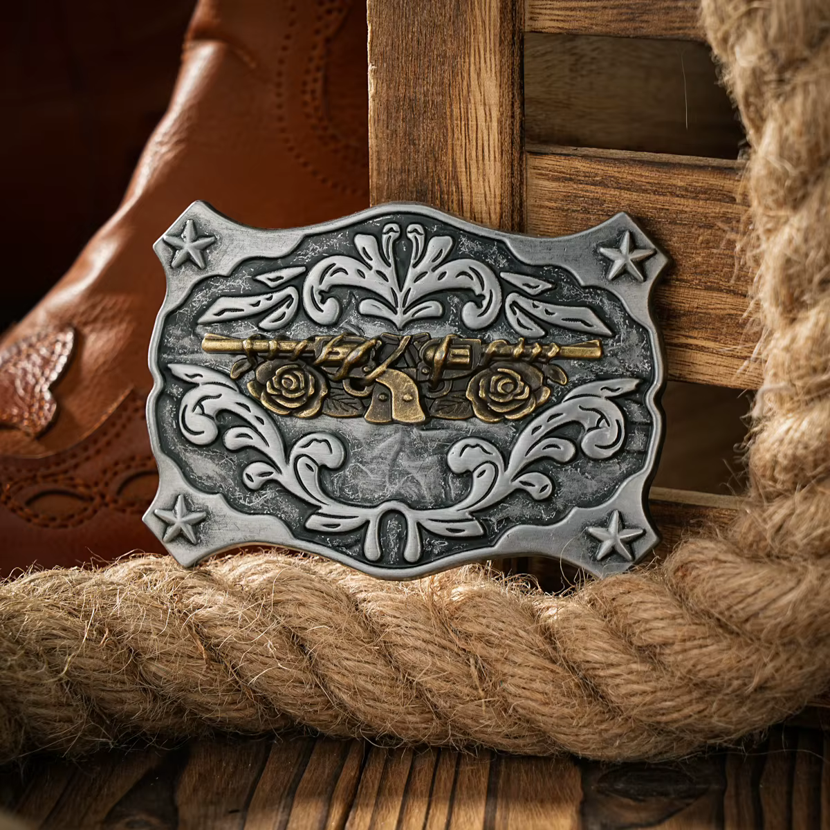 Boucle de ceinture de style occidental
