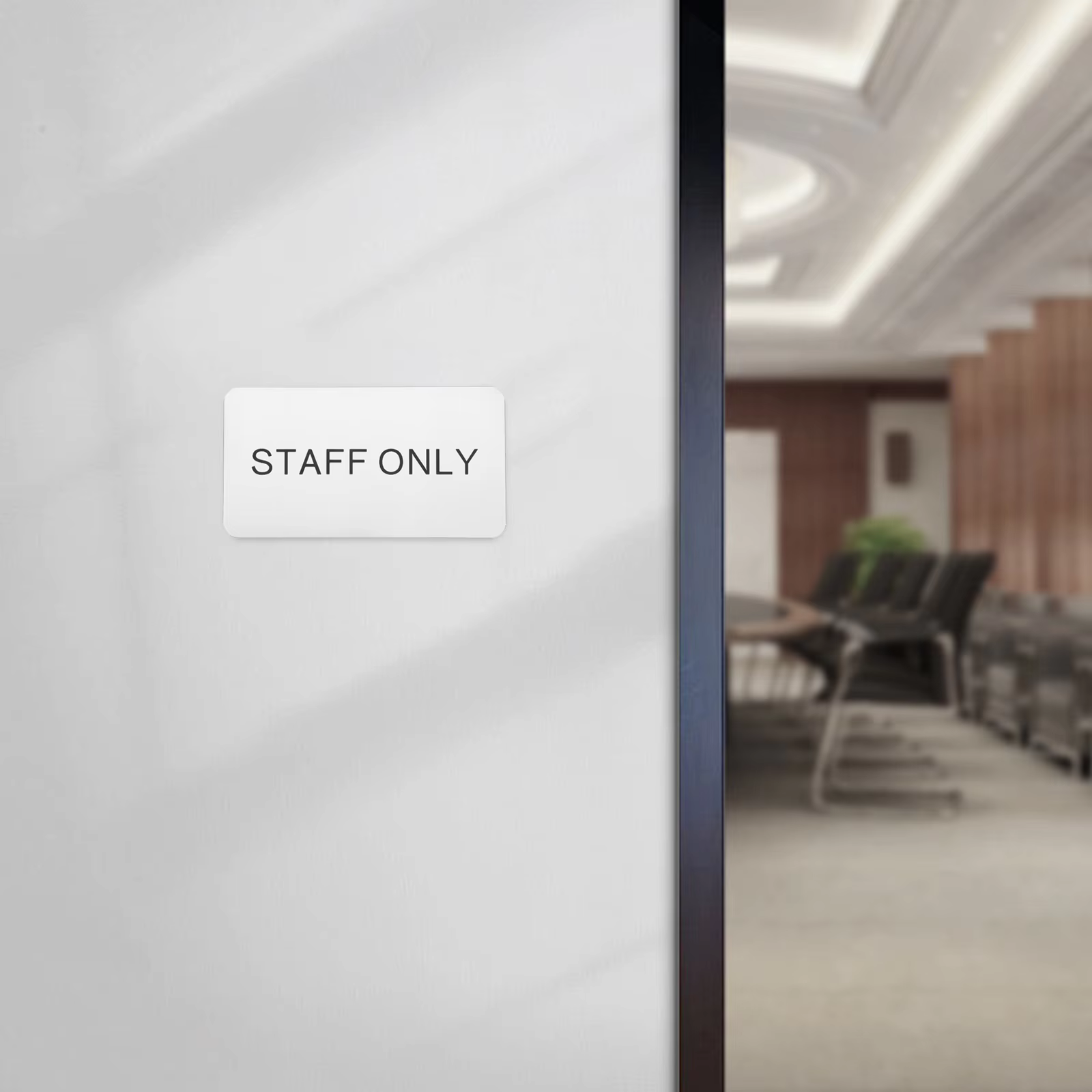 Panneau uniquement pour les employés avec Logo de bureau, pour porte, remplacement dédié, plaque de personnel de Restaurant en alliage d'aluminium
