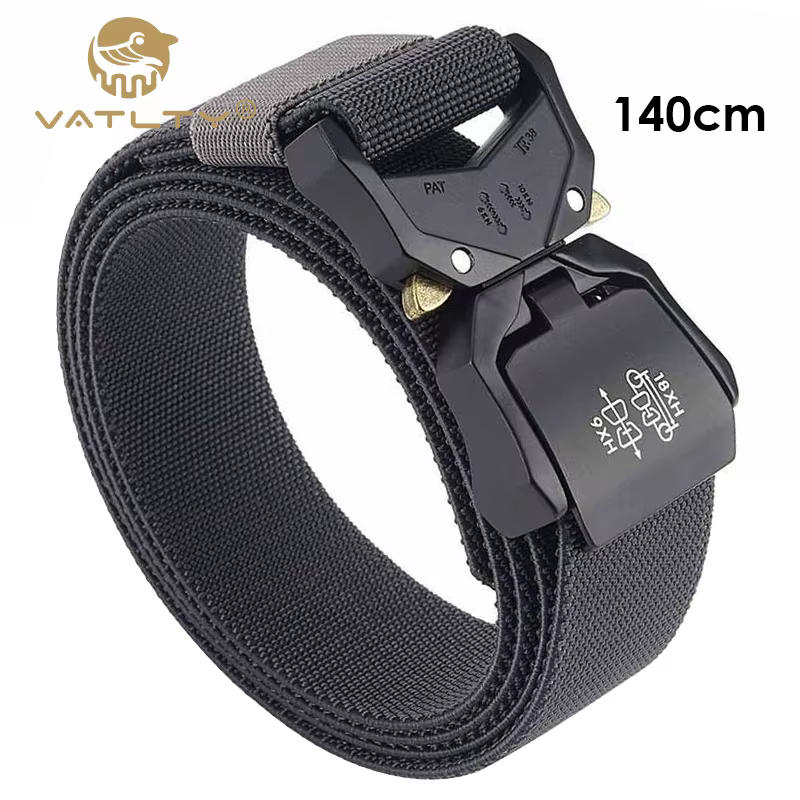 VATLTY 140cm ceinture élastique pour hommes en alliage d'aluminium boucle à dégagement rapide