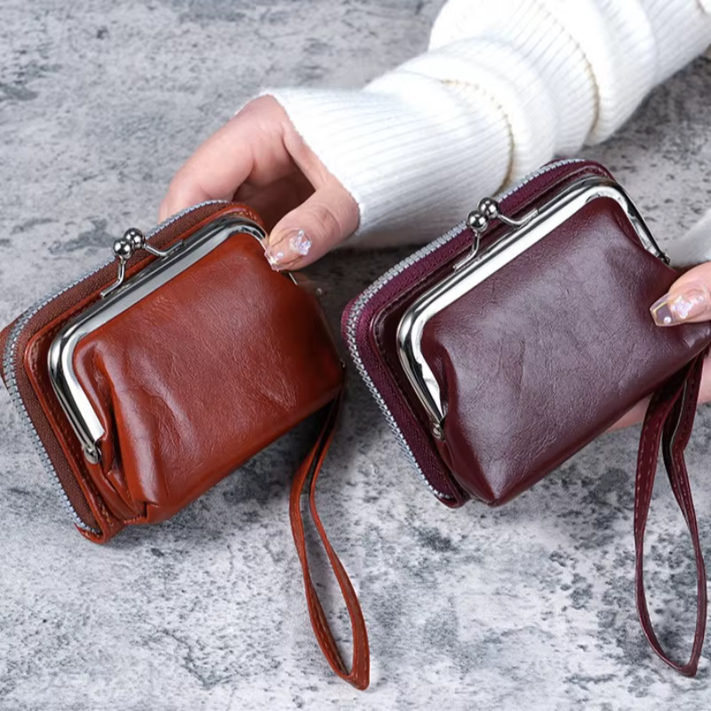Femmes portefeuilles et sacs à main en cuir PU sac d'argent femme court moraillon sac