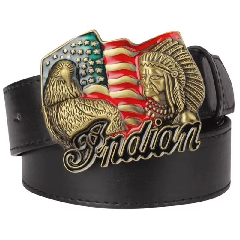 Ceinture à motif d'aigle américain pour hommes et femmes, ceinture de mode indienne