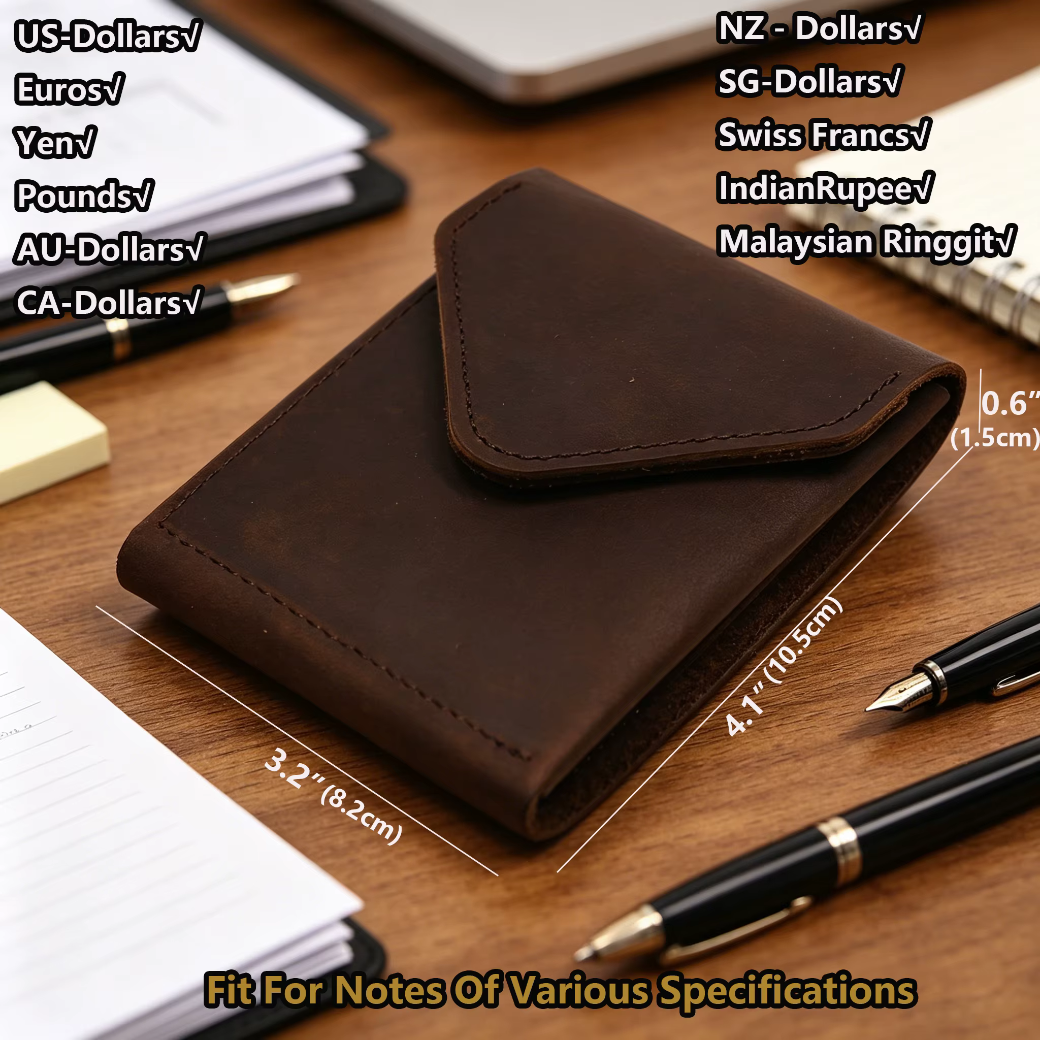 Portefeuille en cuir véritable pour homme