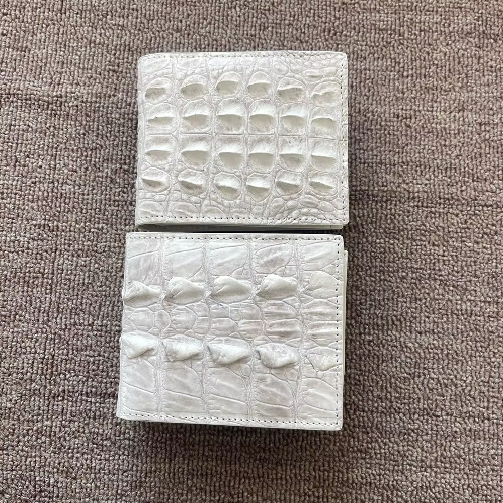Portefeuille pour homme en cuir de crocodile authentique de l'Himalaya