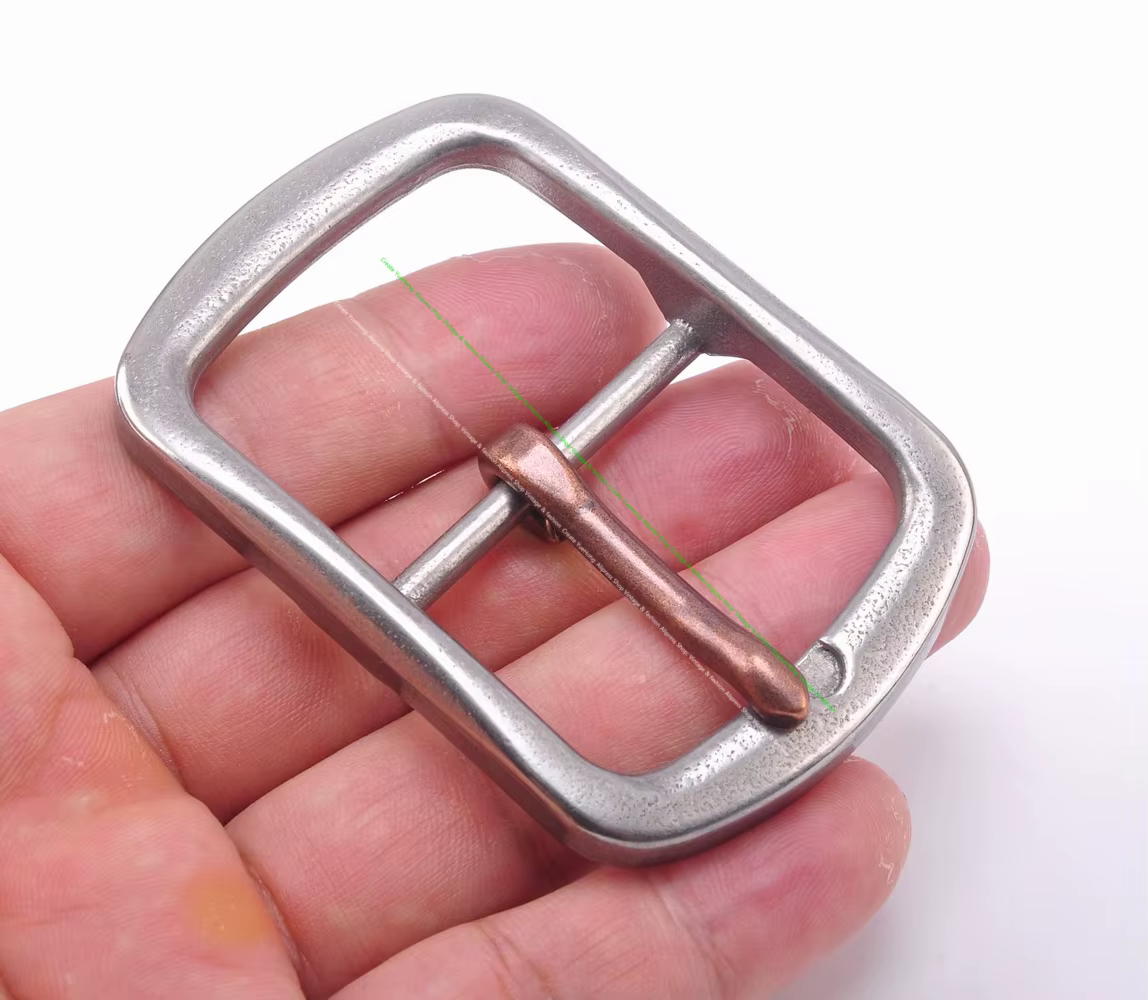 Ceinture en cuir avec barre centrale en acier inoxydable