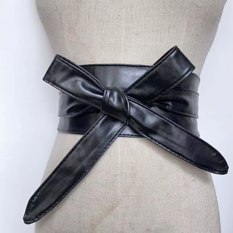 Ceinture large en PU pour femmes
