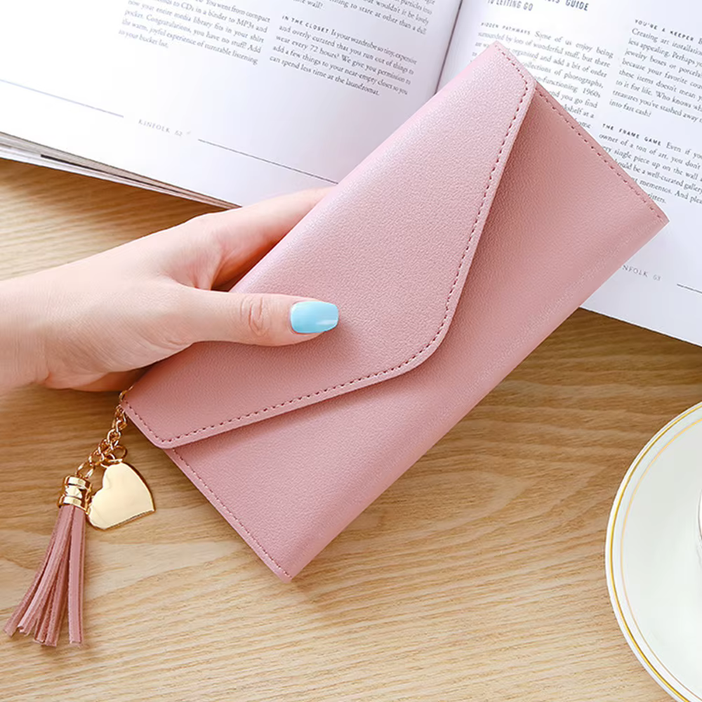 Portefeuilles longs en cuir pour femmes