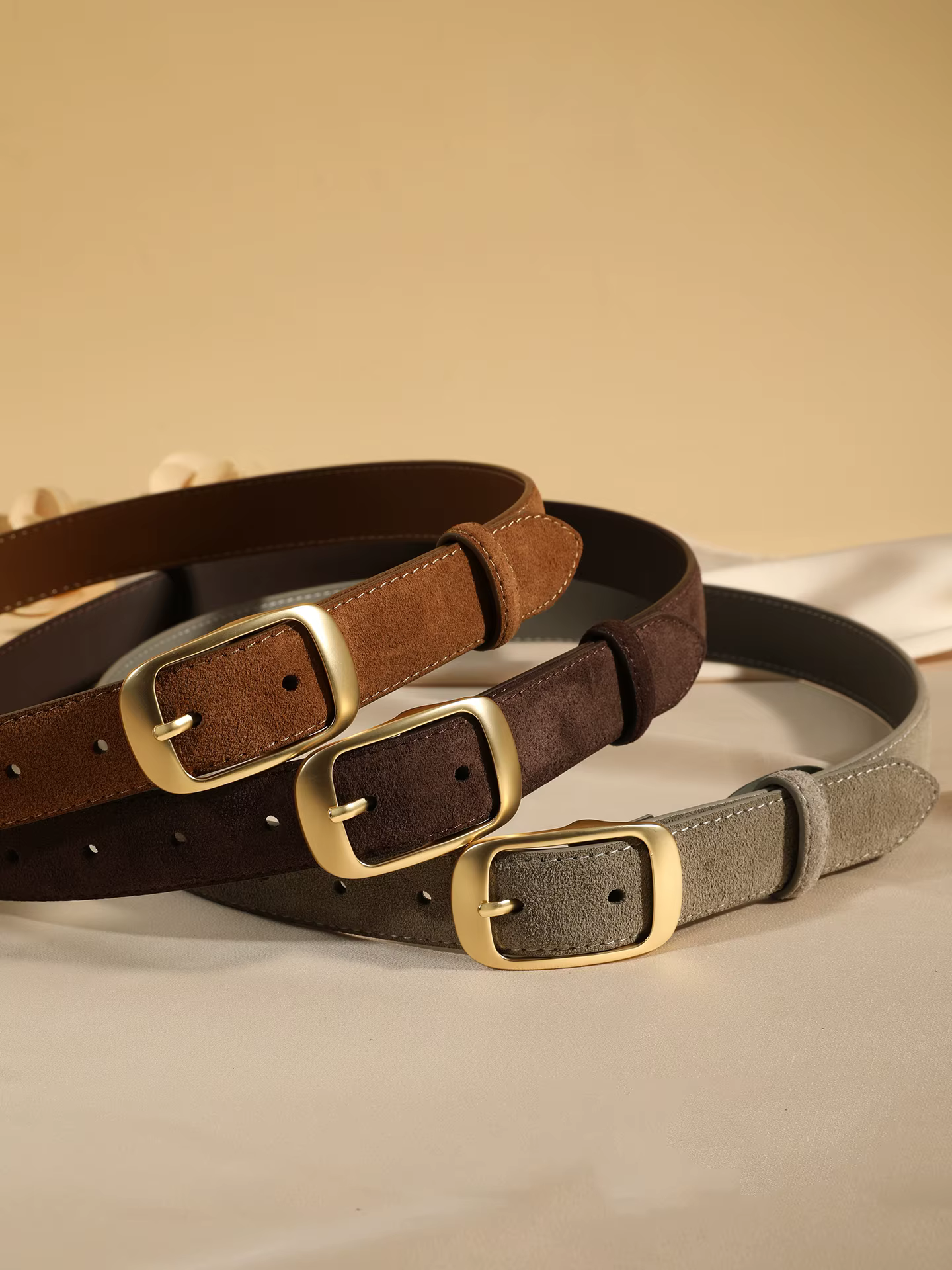 Nouvelle ceinture en cuir de vachette pour femme