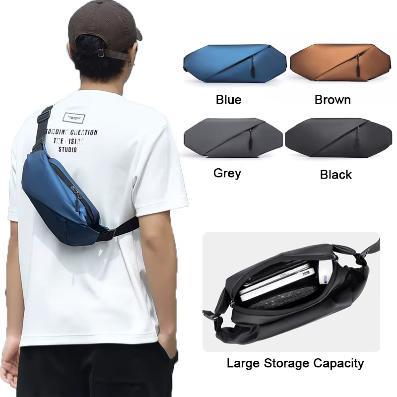 Nouveau sac à bandoulière pour hommes mode Simple grande capacité multi-fonction sac de poitrine