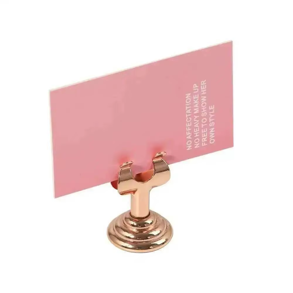 37x30mm en acier inoxydable en forme de U Mini numéro de Table Place porte-carte support de menu pour mariage Restaurant décoration de la maison argent