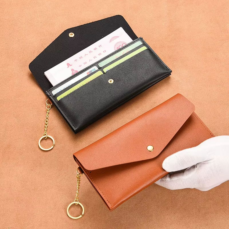 Portefeuille en cuir souple pour femmes