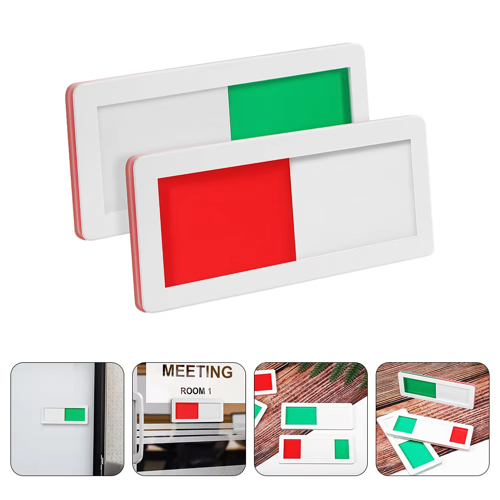 Plaque d'identification de porte de bureau, 2 pièces, indicateur en acrylique occupé, salle de réunion vacante disponible