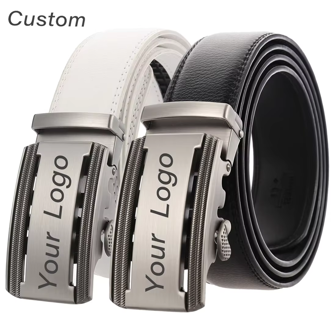 Ceinture en cuir blanc personnalisée pour hommes