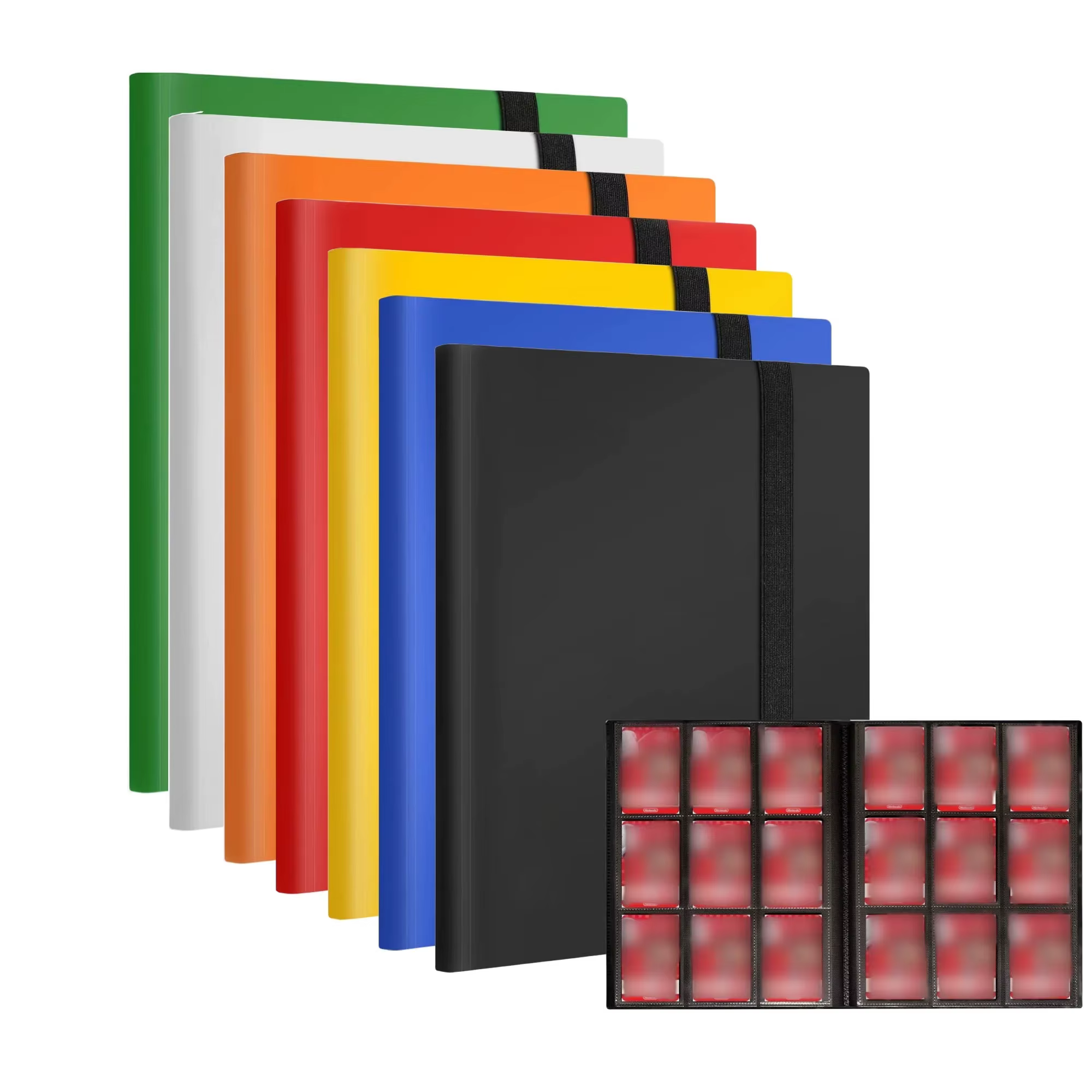 Album de rangement pour cartes à collectionner, 160/360/480 cartes, avec 4/9/12 compartiments, grande capacité, type carnet