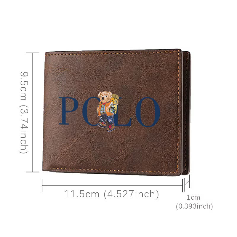 Portefeuille en cuir PU brodé POLO BEAR pour homme