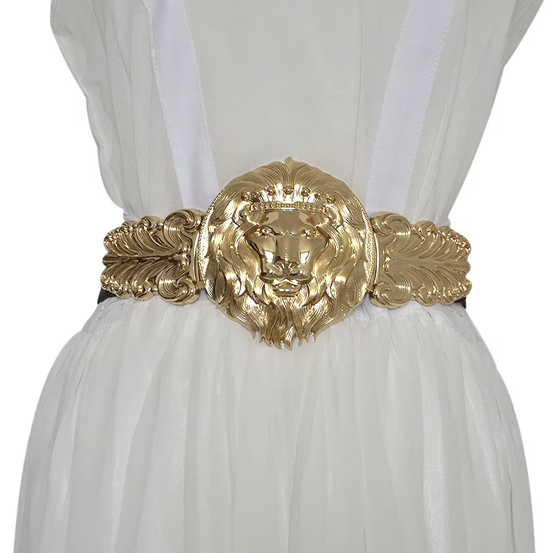 Ceinture tête de Lion doré pour femmes