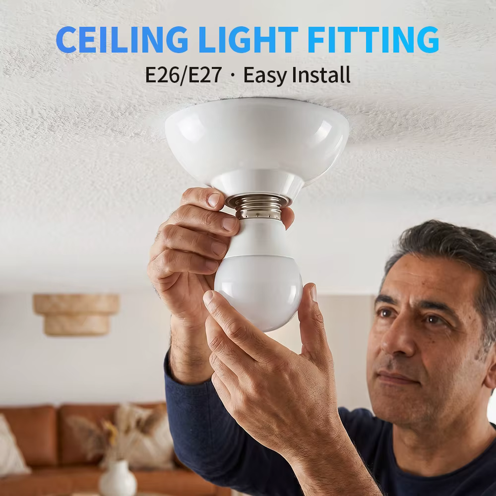 Support de lampe E27, support d'ampoule LED, base ronde, matériau PP, installation facile pour la décoration de la chambre à coucher et du salon