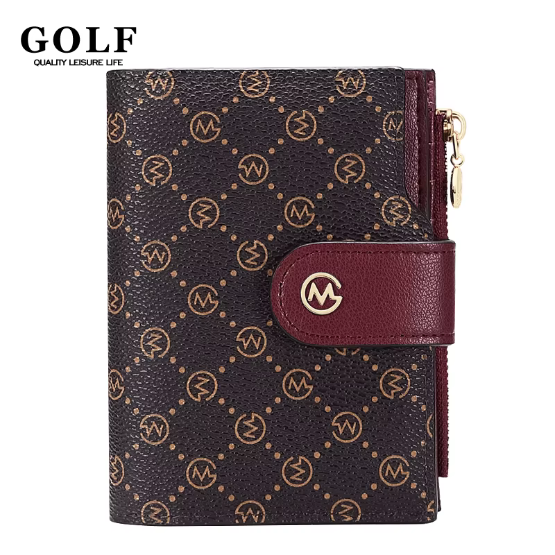 GOLF Portefeuilles en cuir pour femmes, petit sac à main pour dames, porte-cartes de crédit, carte photo bancaire d'identité, pince à billets, portefeuille court en cuir