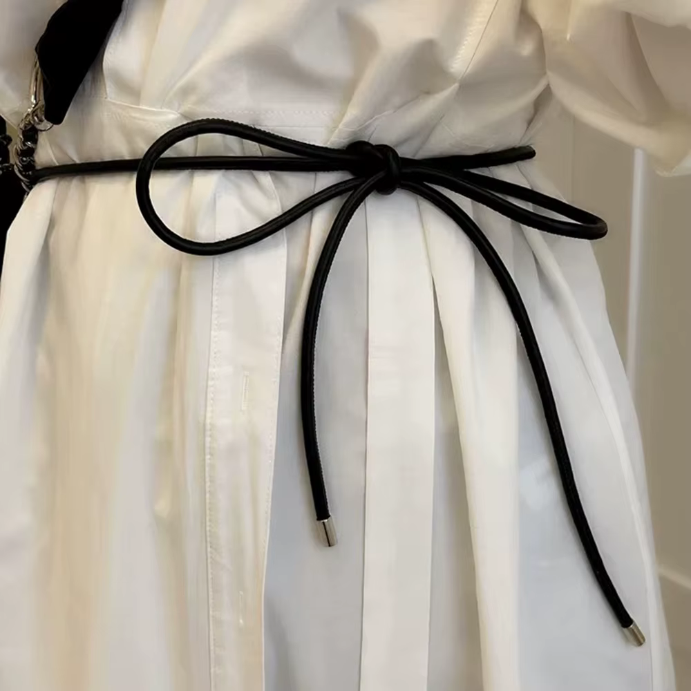 Ceinture ronde en cuir avec nœud pour femme