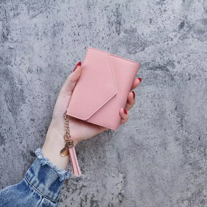 Mode court femmes portefeuilles en cuir PU