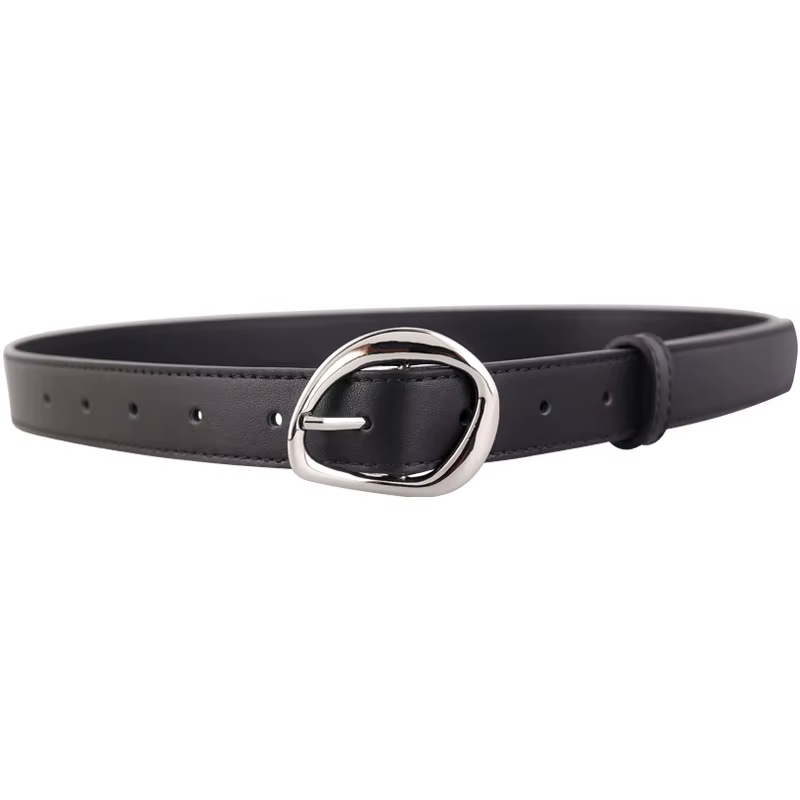 Ceintures de taille en cuir de vache uni noir marron pour femmes