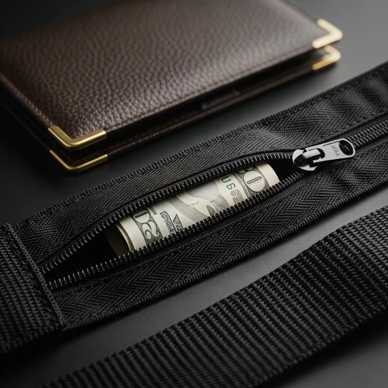 Ceinture pour homme avec fermeture éclair