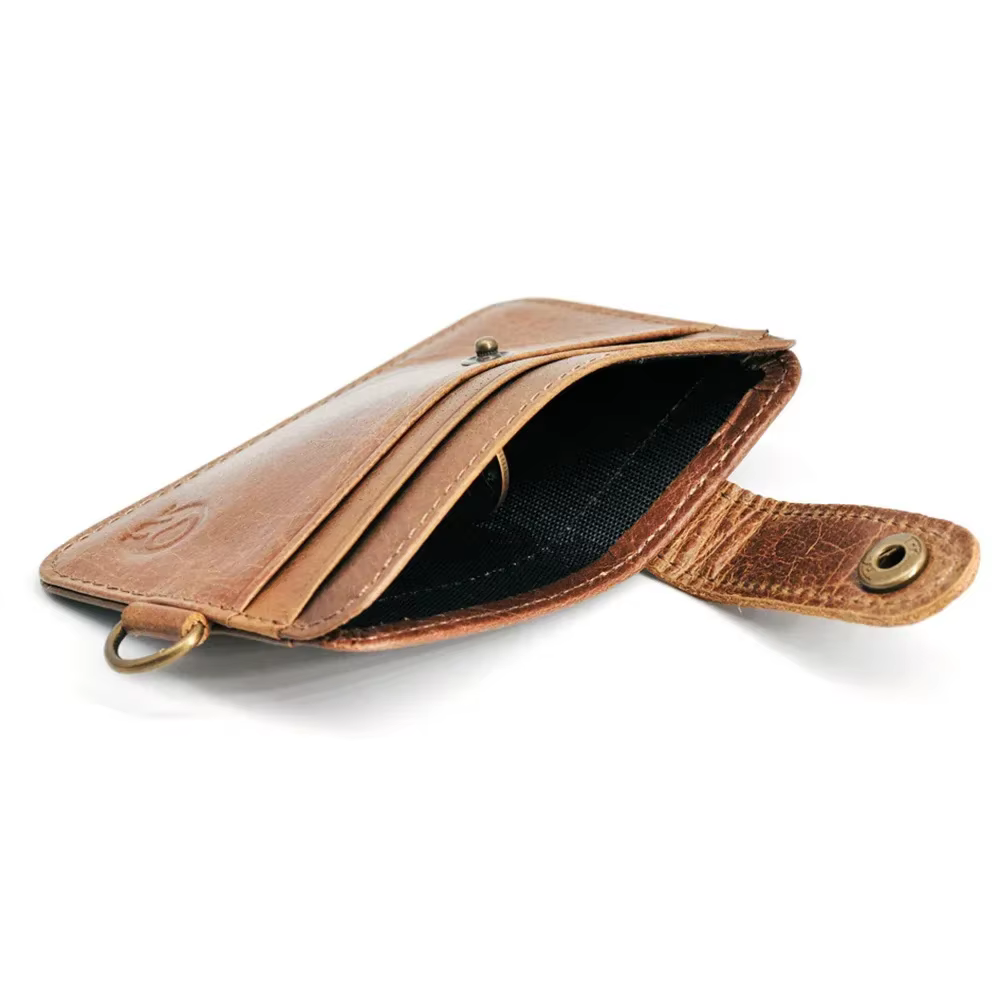 Porte-cartes en cuir véritable pour hommes
