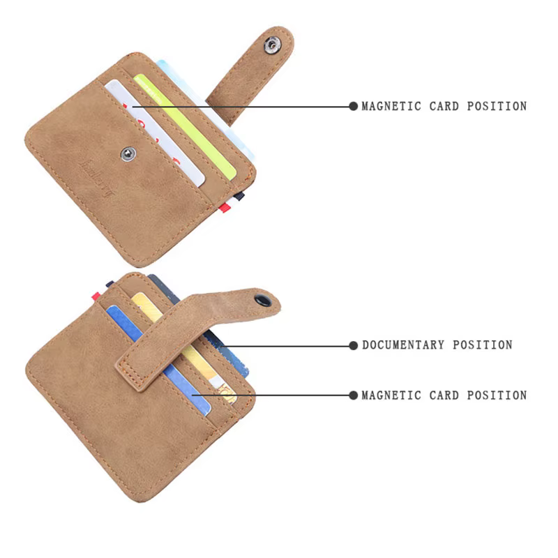 Porte-cartes fin en cuir PU pour hommes
