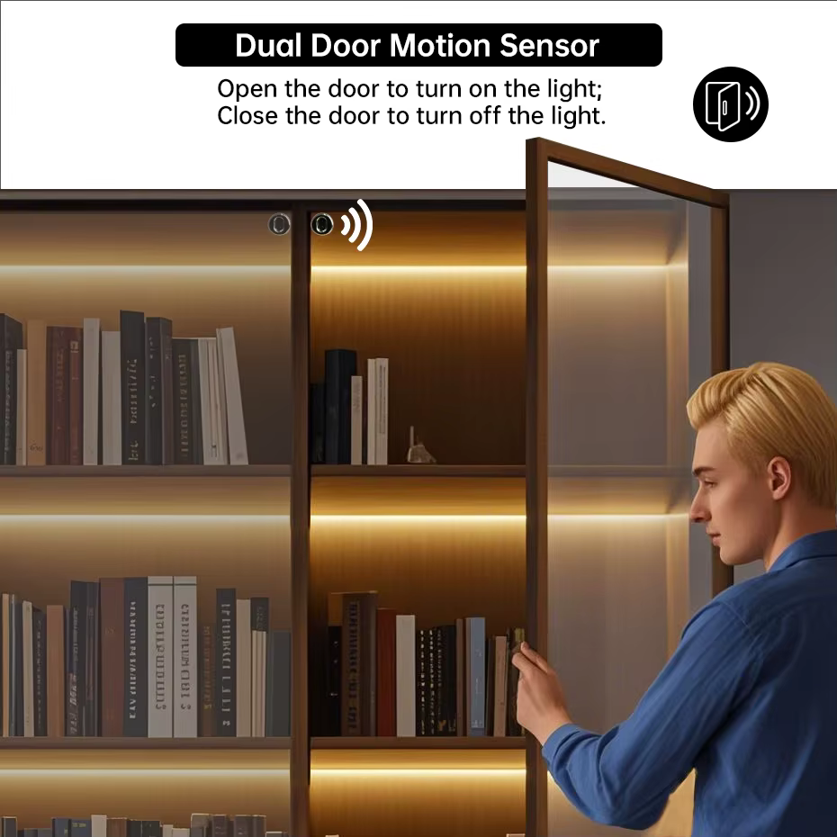 Interrupteur à capteur LED pour armoire DC12-24V, port Dupont, détection tactile/PIR/double porte/mouvement, conception de détection de bois pénétrable 25MM