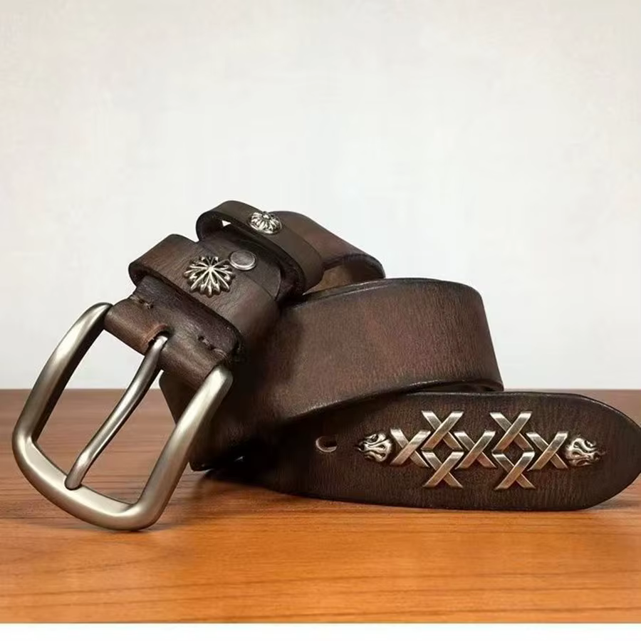 Ceinture en cuir pour Hommes, largeur: 38mm, accessoires, nouvelle collection