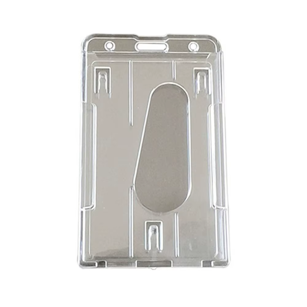 Porte-cartes vertical en plastique rigide transparent