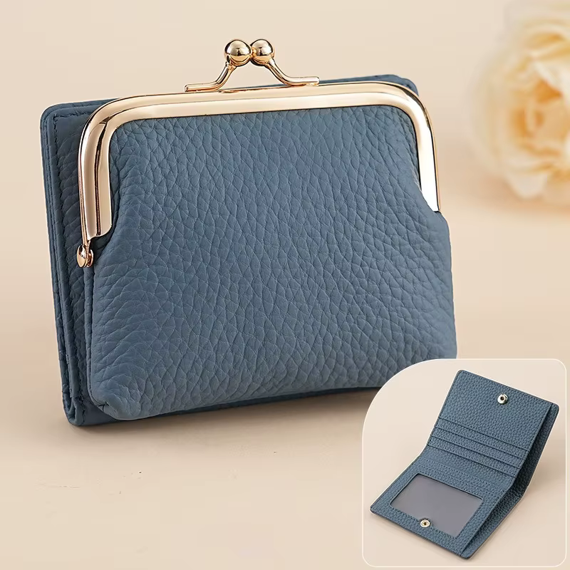 Portefeuille en cuir véritable pour femme