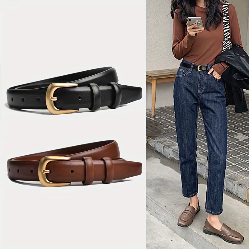 Ceinture simple décorative noire pour femmes