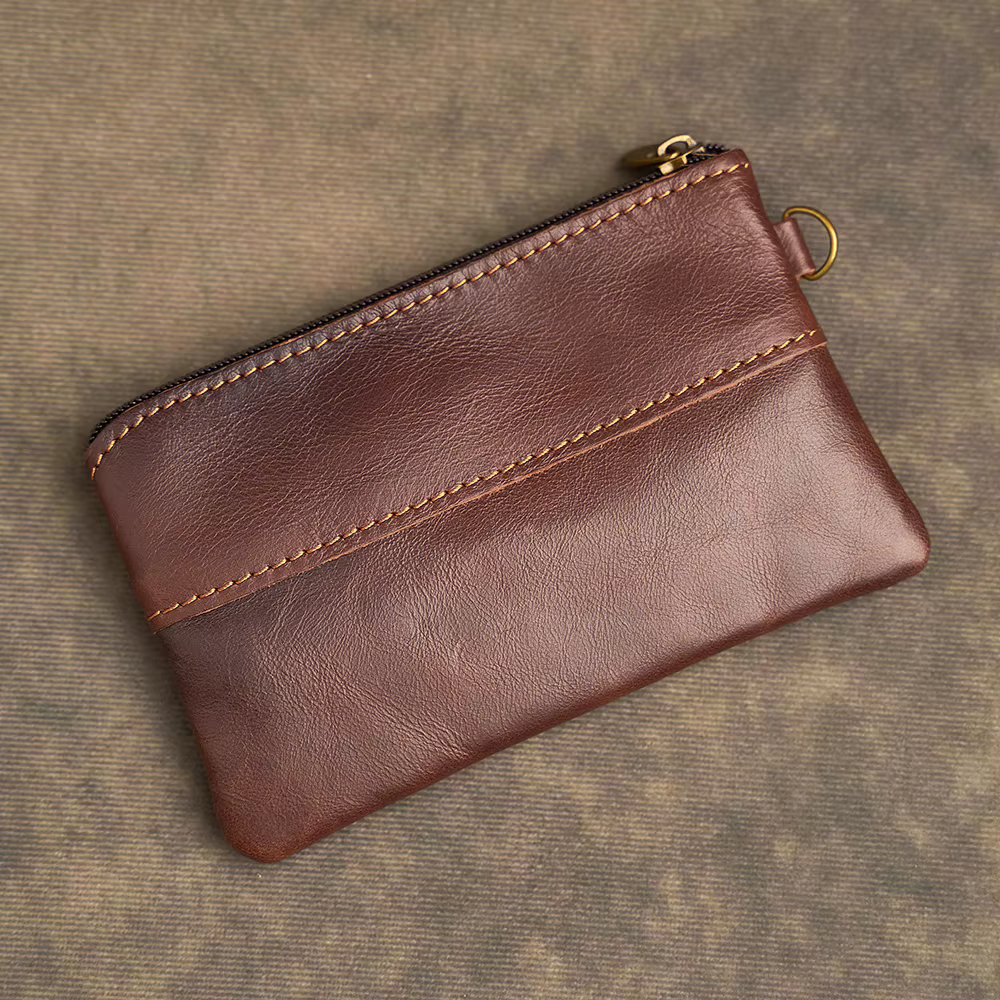 Porte-monnaie en cuir véritable pour hommes et femmes