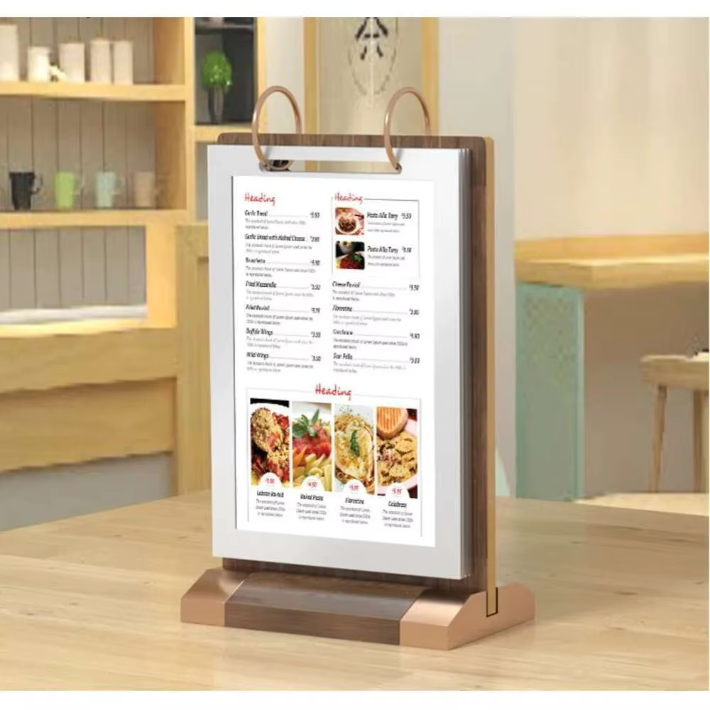 Supports de panneaux de Menu de Table tournante de Page A4, présentoir de cartes pour l'école, hôtel, bureau, magasin, affiche de Restaurant, cadre d'étiquette en papier