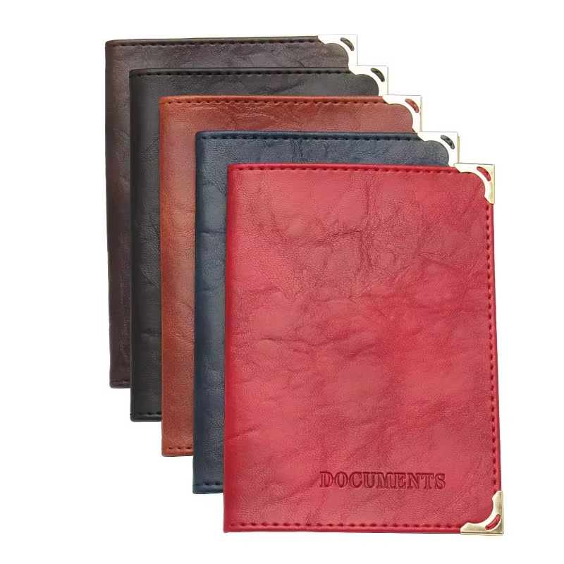 Luxe femmes homme cuir or cuivre coin permis de conduire couverture portefeuille voiture étui rétro conduite Documents carte d'identité crédit titulaire